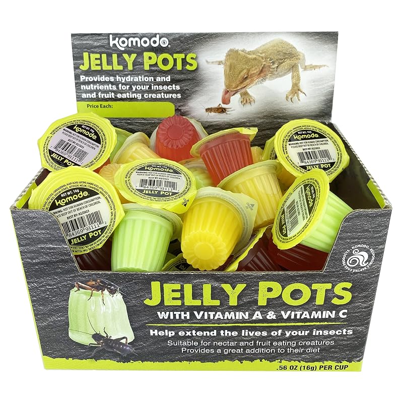 Alimento em Gel para Insetos de Répteis Komodo, Frutas Sortidas, 40 Potes de 16 g