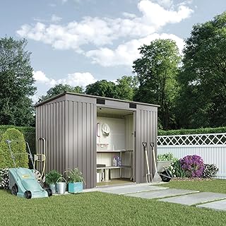 Garden Gear Metal Garden Grey Shed Small Outd...,