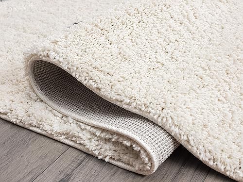 Miniatura 5 de Abani Alfombra marroquí de pelo largo marfil y gris, alfombra tradicional con estampado tribal de diamante, 7.9 x 10.2 pies (8 x 10), alfombra para