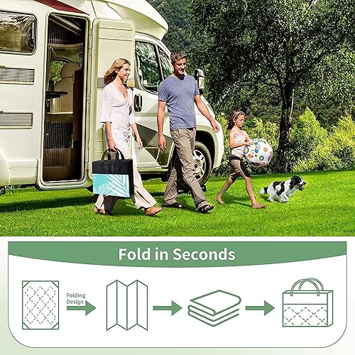 Vista 7 de GENIMO Outdoor Rug 6' x 9' Waterproof for Patios Clearance, Reversible Outdoor Plastic Straw Camping Rug Carpet, Large Area Rugs Mats for RV, A.