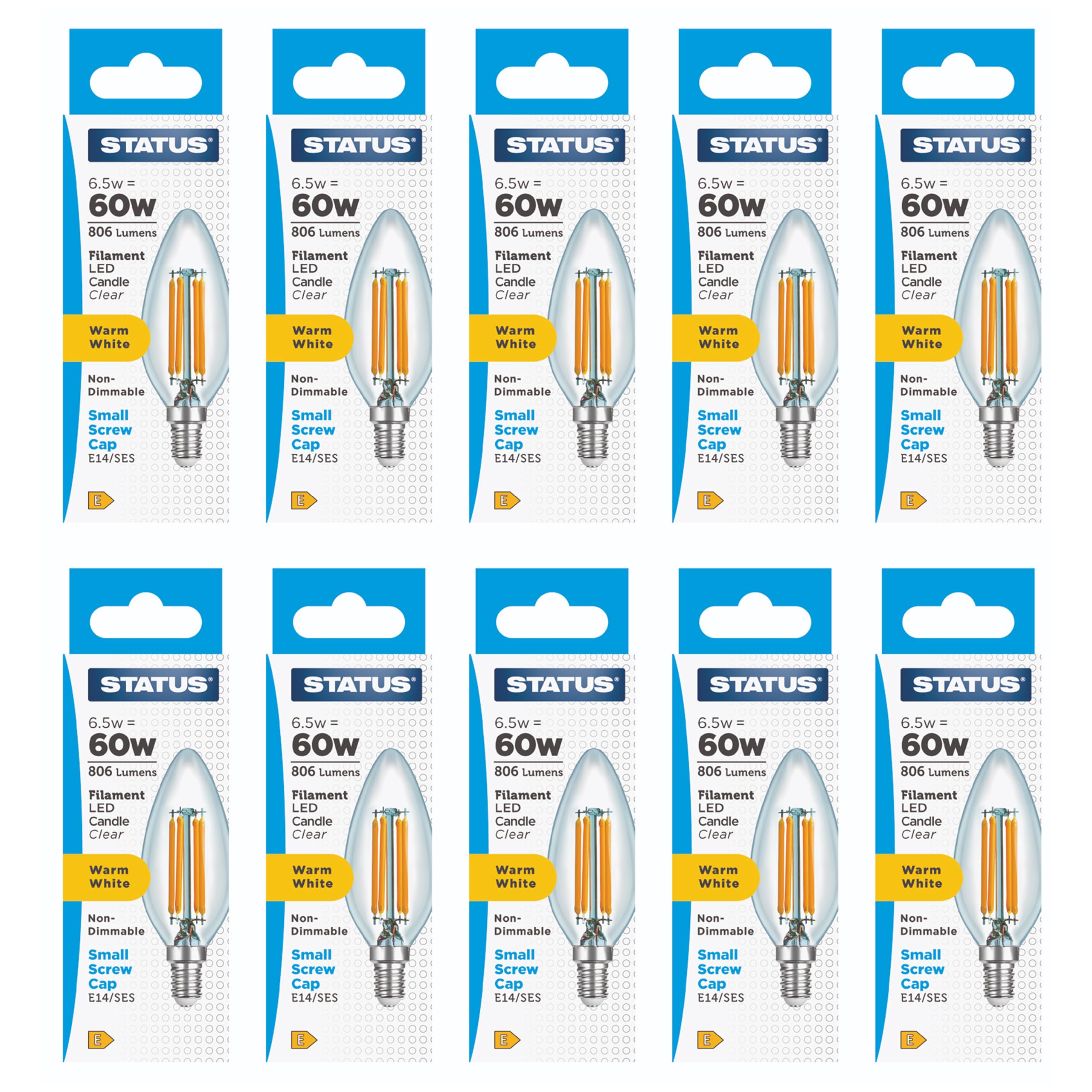 Status 4.5w (=40w) SES Candle Filament Warm White LED Light bulb
