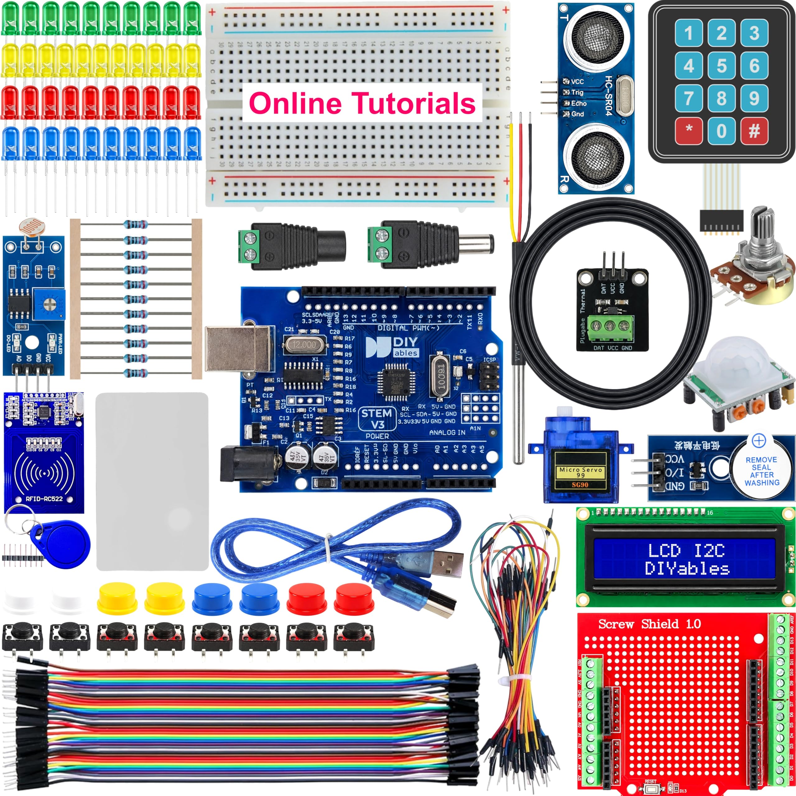 Amazon.com: DIYables STEM V3 Starter Kit – Fully Compatible with