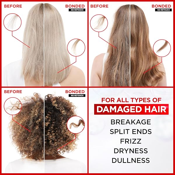 L'Oréal Paris Shampoo For Damaged Hair Repair, Elvive Bond Repair Sulphate-Free With Citric Acid Complex, Restores Original Strength, 90% More Shine And 82% Stronger, Targets Hair Bonds Broken By Heat - 3