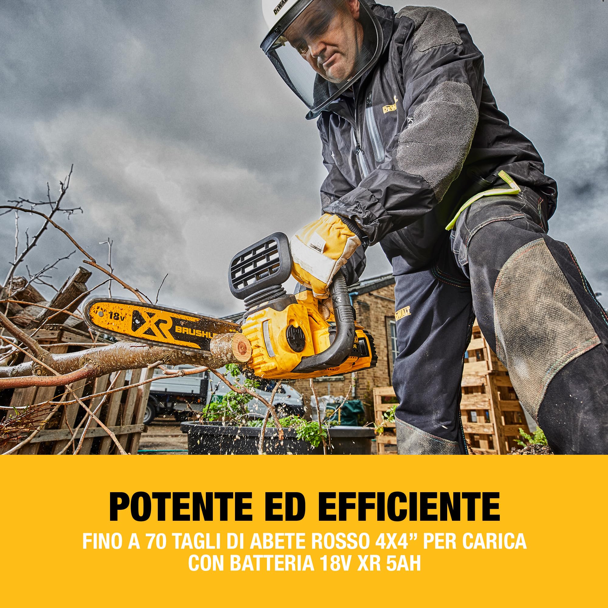 DEWALT Motosega Compatta Brushless 30cm 18V XR, Solo Utensile, DCM565N-XJ