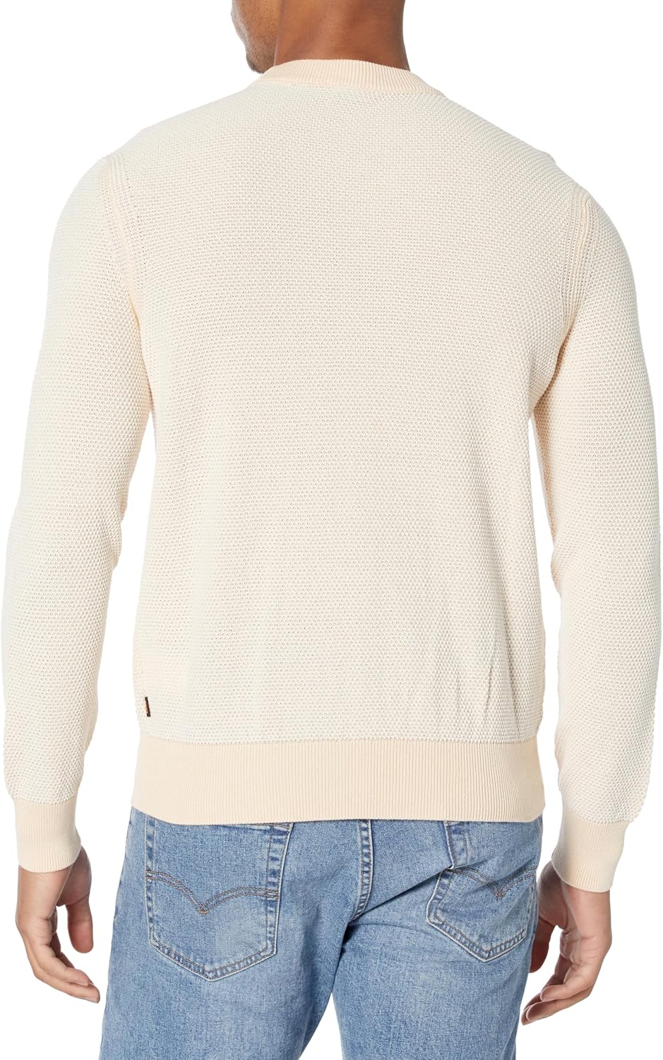 BOSS Men's Two Tone Cotton Mix Knit Sweater