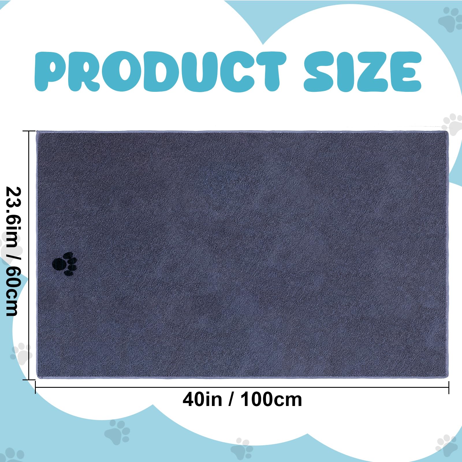 2 Pack Microfiber Dog Towels for Drying Dogs, Super Absorbent and Soft view 2