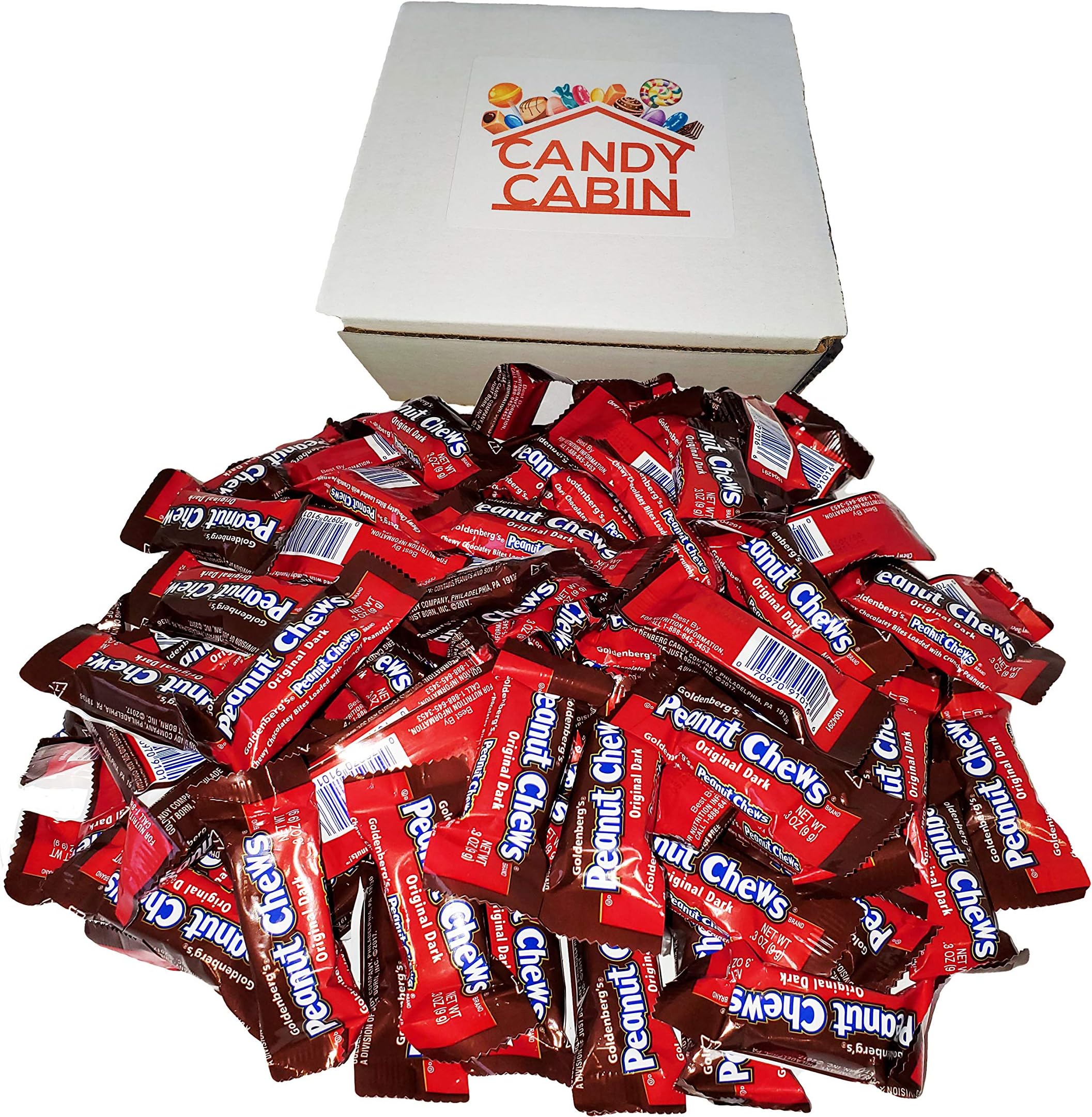 Original Dark Chocolate Goldenberg's Peanut Chews Gift Box, 2 Lbs By CANDY CABIN