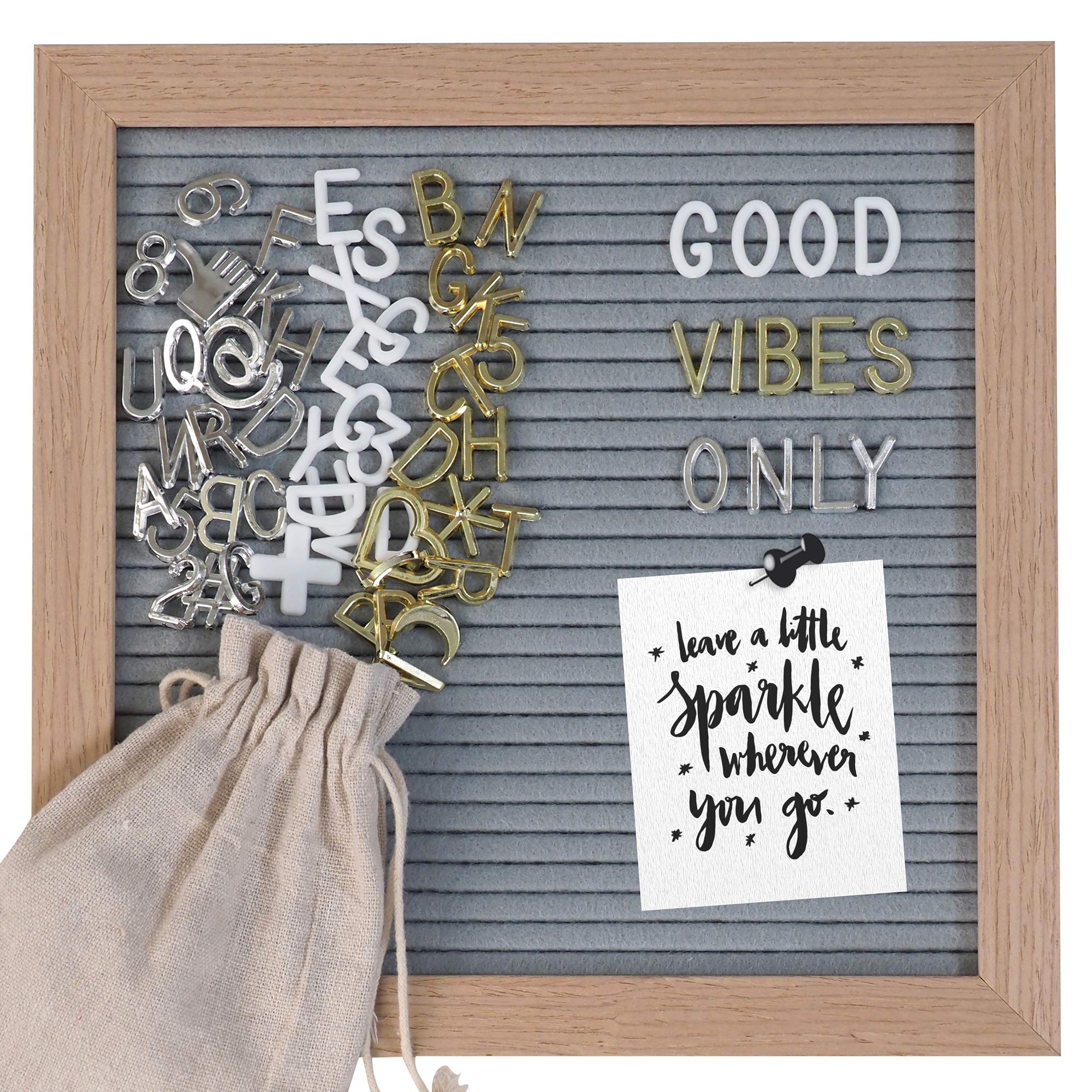 Buy Gadgy Grey Felt Letter Board 25 x 25 cm 510 Letters & Stand Included Display Board