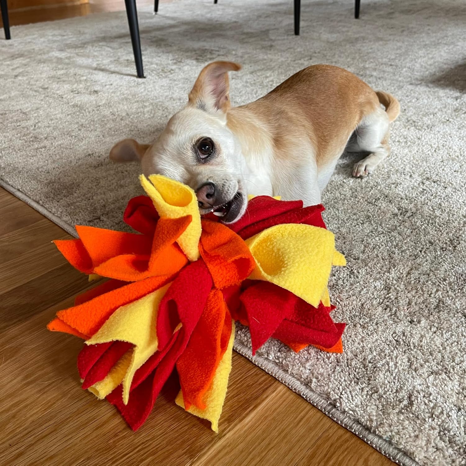 Chelsy's Toys Interactive Snuffle Ball for Dogs, Mental Stimulation Toy, Slow-Play Treat Dispenser, Brain Exercise for Puppies & Seniors, Teething Relief, Blue, Orange, Purple Refill Pack