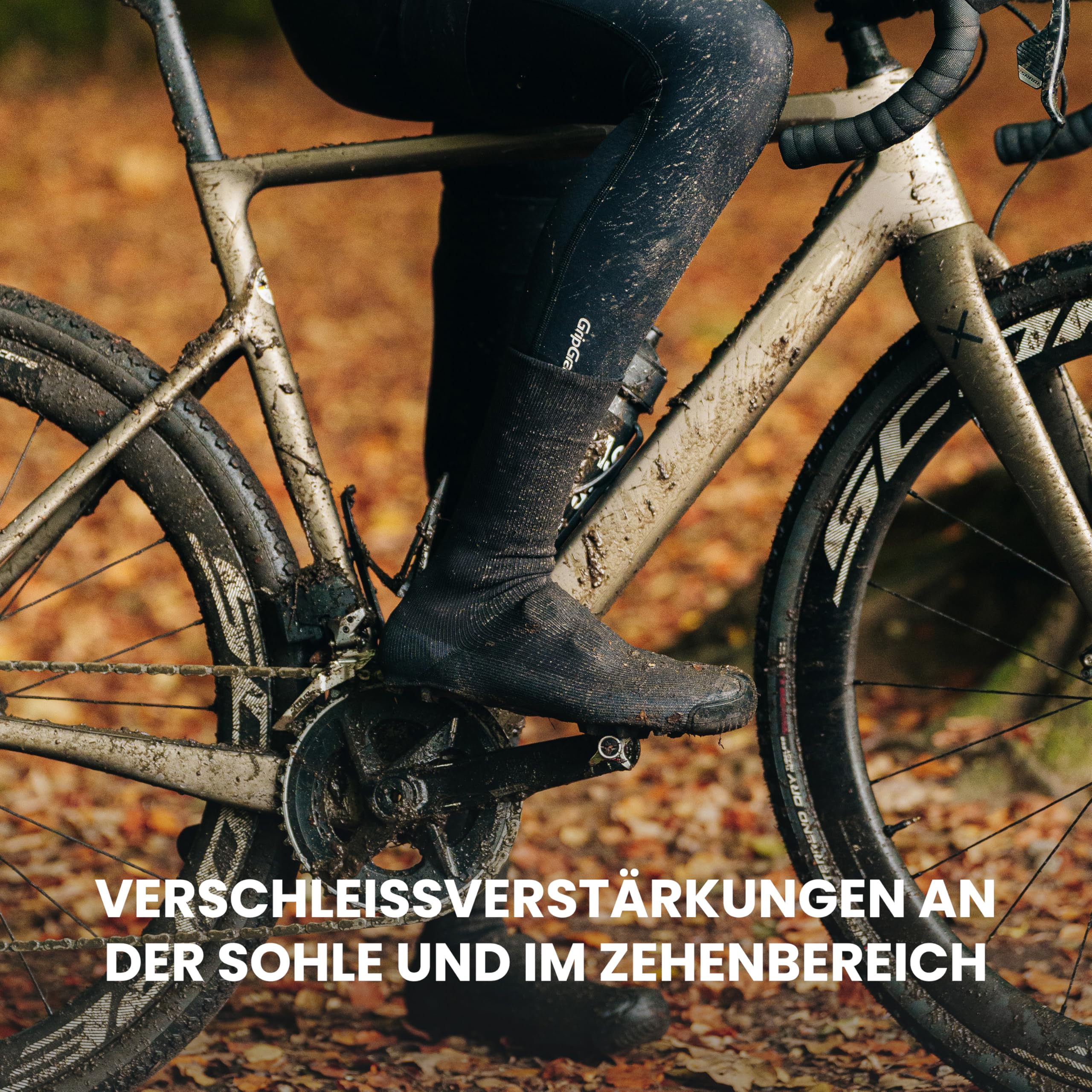 GripGrab Explorer wasserdichte Gravel Überschuhe Gestrickte Überzieher | Winddichte thermo Performance Übersocken ohne Reißverschluss für rennorientierte Mountainbike und Gravel Schuhe