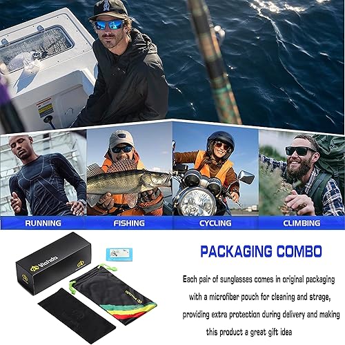 Miniatura 7 de Gafas de sol polarizadas deportivas para hombres Ciclismo Conducción Pesca Correr Golf Gafas de sol Mujeres 100% Protección UV HD6015