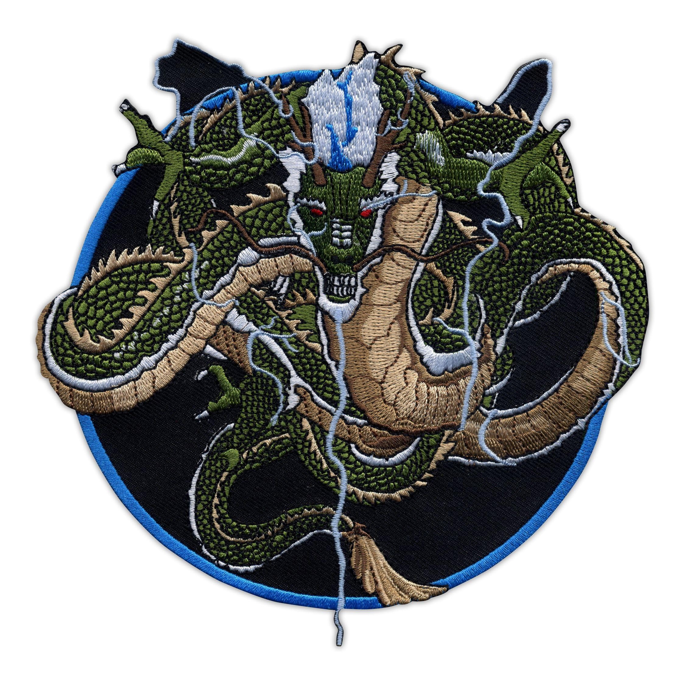 Set di due – Drago cinese – nero VEIcro/Hook and Loop Back– Toppa ricamata/distintivo/emblema