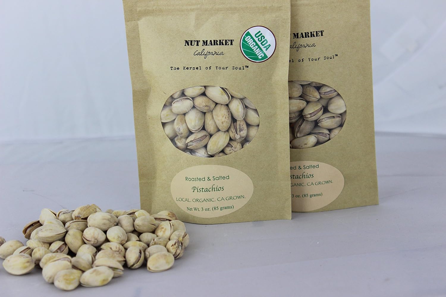 Nut Market CA, Organic Pistachios, California Grown, USDA Organic, In Shell Roasted with Natural Salt (25 lb.)