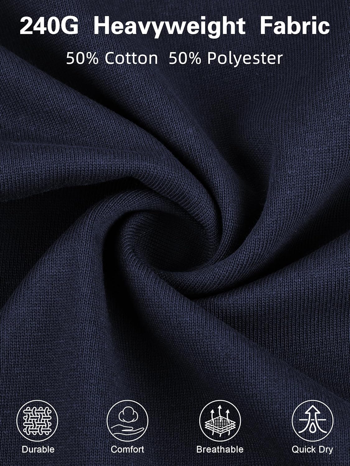 Men's Loose Fit Heavyweight Work Long Sleeve Henley T-Shirts Workwear Pocket Tee(Regular&Tall) - Image 4