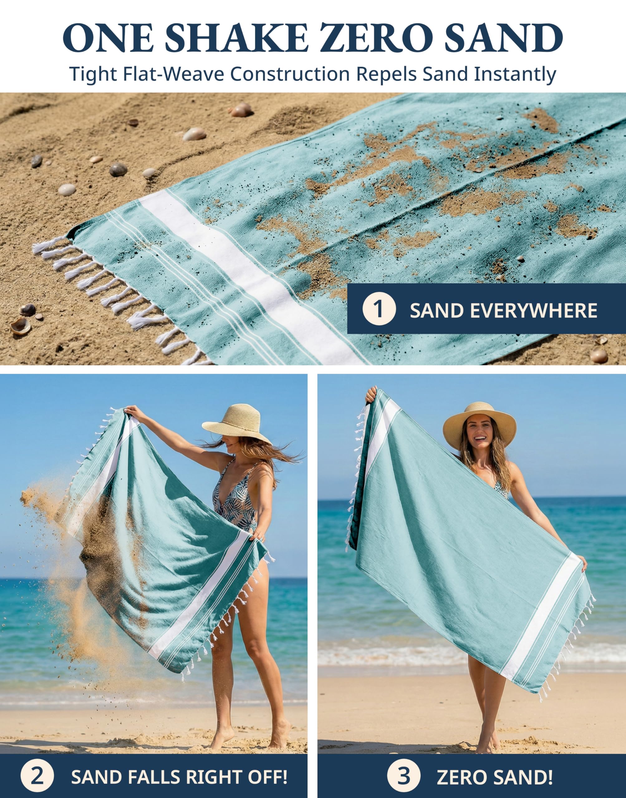 Amazon.com: LANE LINEN Beach Towel Oversized, 2 Pack Turkish Beach