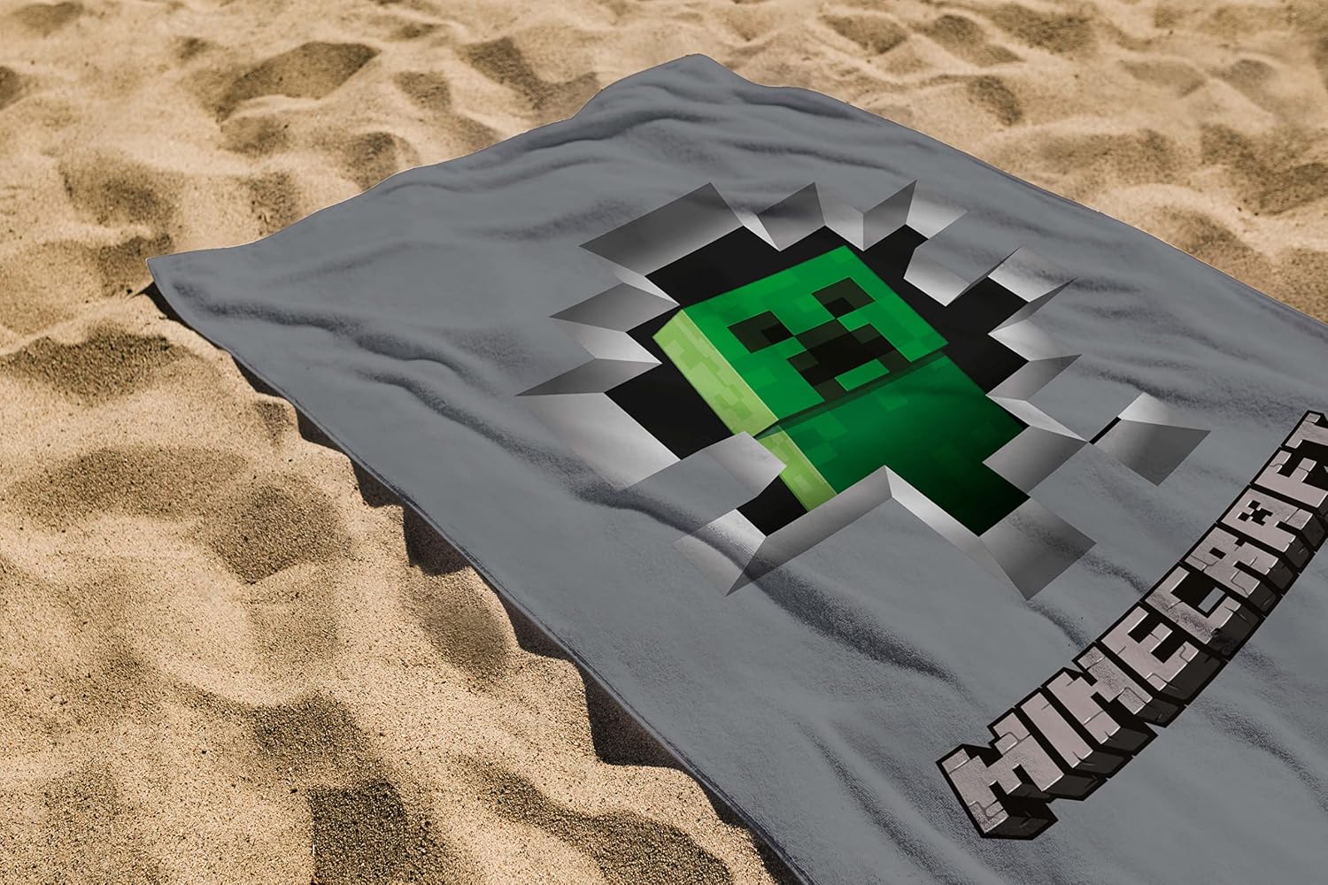 Official Minecraft Sandbox Character 100% Cotton Beach Towel