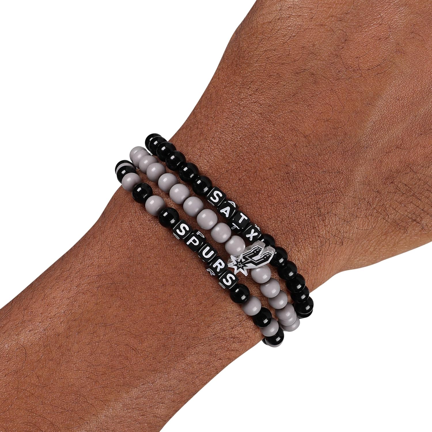 FOCO NBA unisex-adult NBA Team Logo Officially Licensed 3-Pack Beaded Friendship Bracelets
