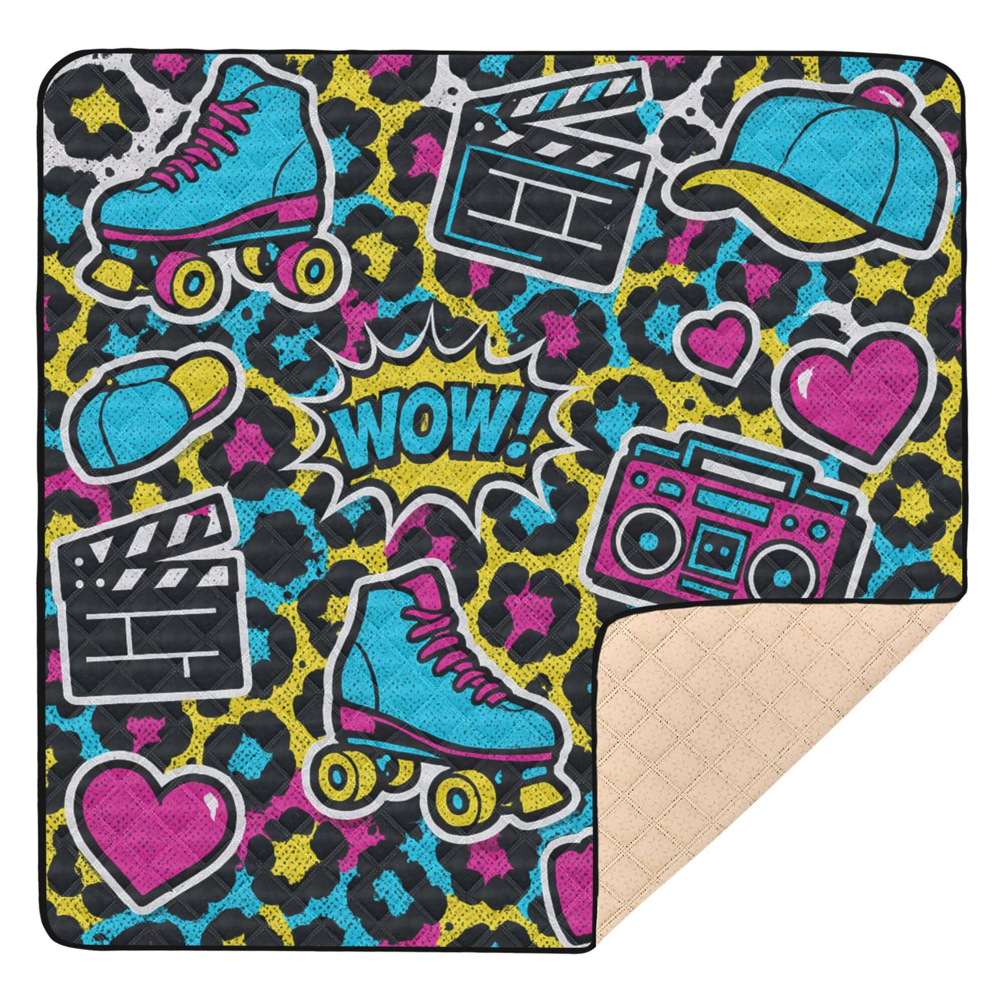 Pop Culture Tapete de espuma suave con estampado de leopardo para gimnasio y actividades para el suelo, tapete ligero de entretenimiento para bebés y niños pequeños, 50 x 50 pulgadas