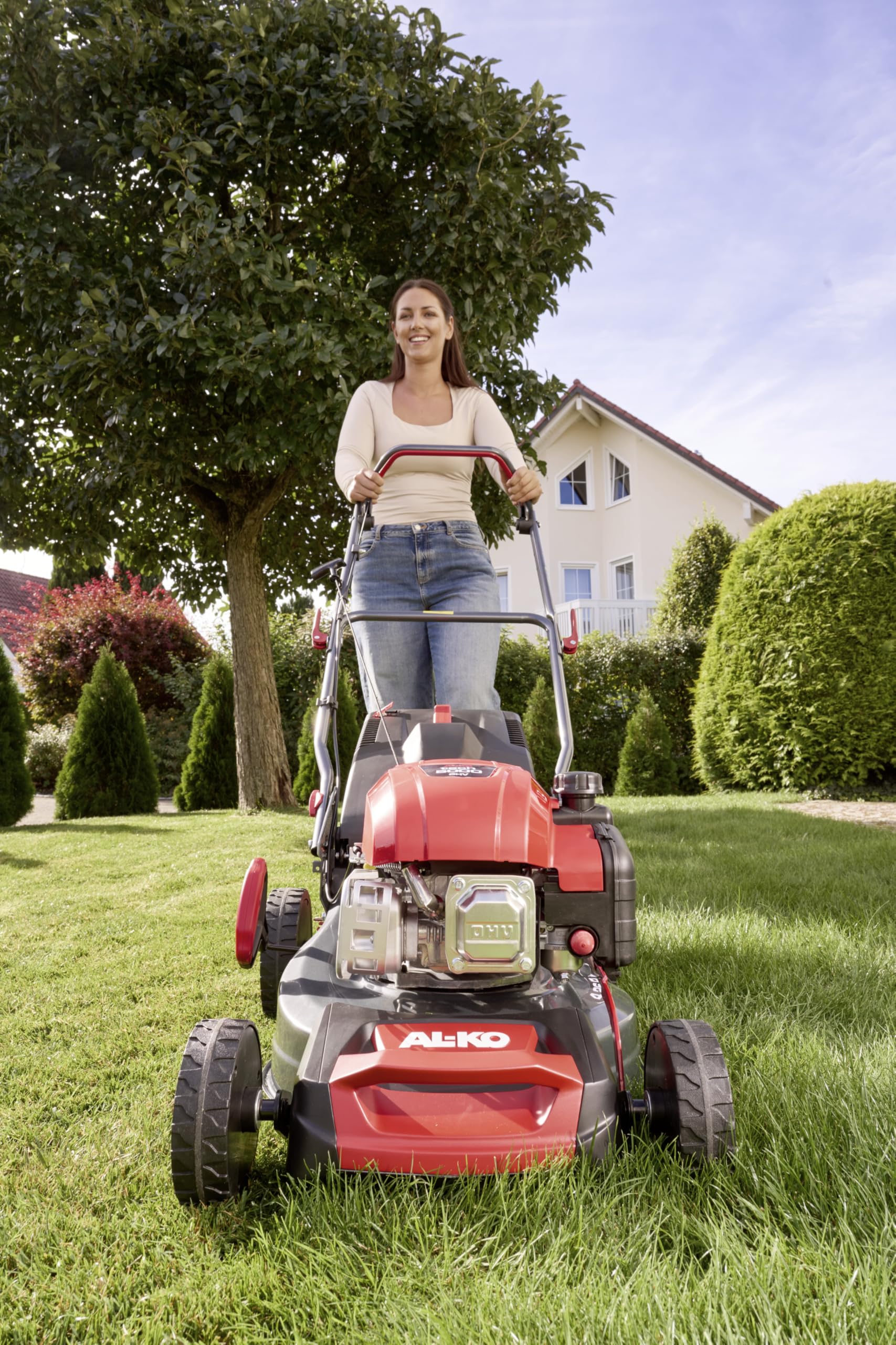 AL-KO Benzin-Rasenmäher Easy 4.26 P-D, 41 cm Schnittbreite, 1.9 kW Motorleistung, zentrale Schnitthöhenverstellung, Stahlblechgehäuse, für Rasenflächen bis 800 m²
