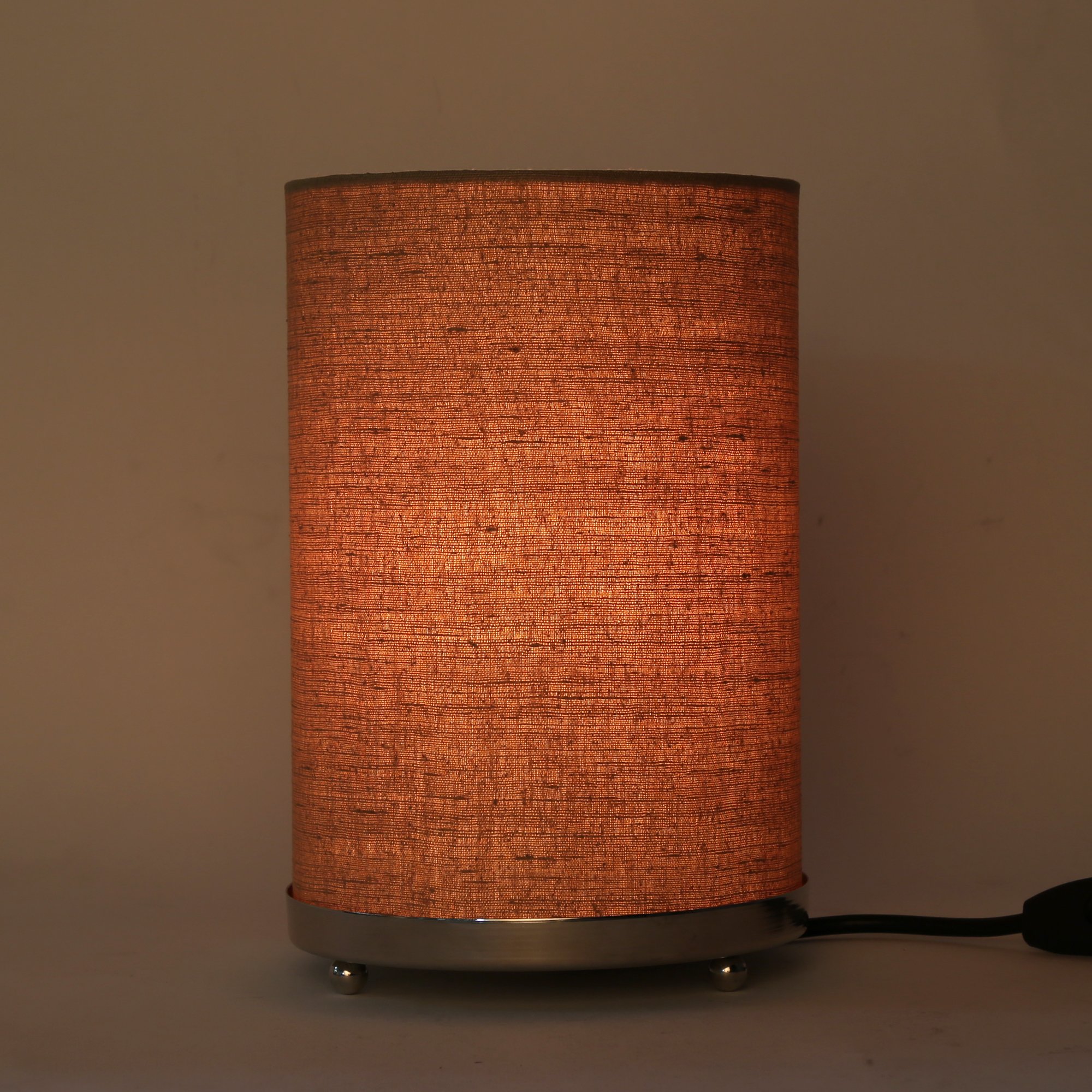 Craftter Textured Round Table Lamp for Home, Office- Brown Shade Metal Base Night Lamp- Decorative Desk Lamp for Bedroom, Kids Room, Bedside, 9X6 Inch, Pack of 1 (B075V6QYG2) Amazon Price History, Amazon Price Tracker