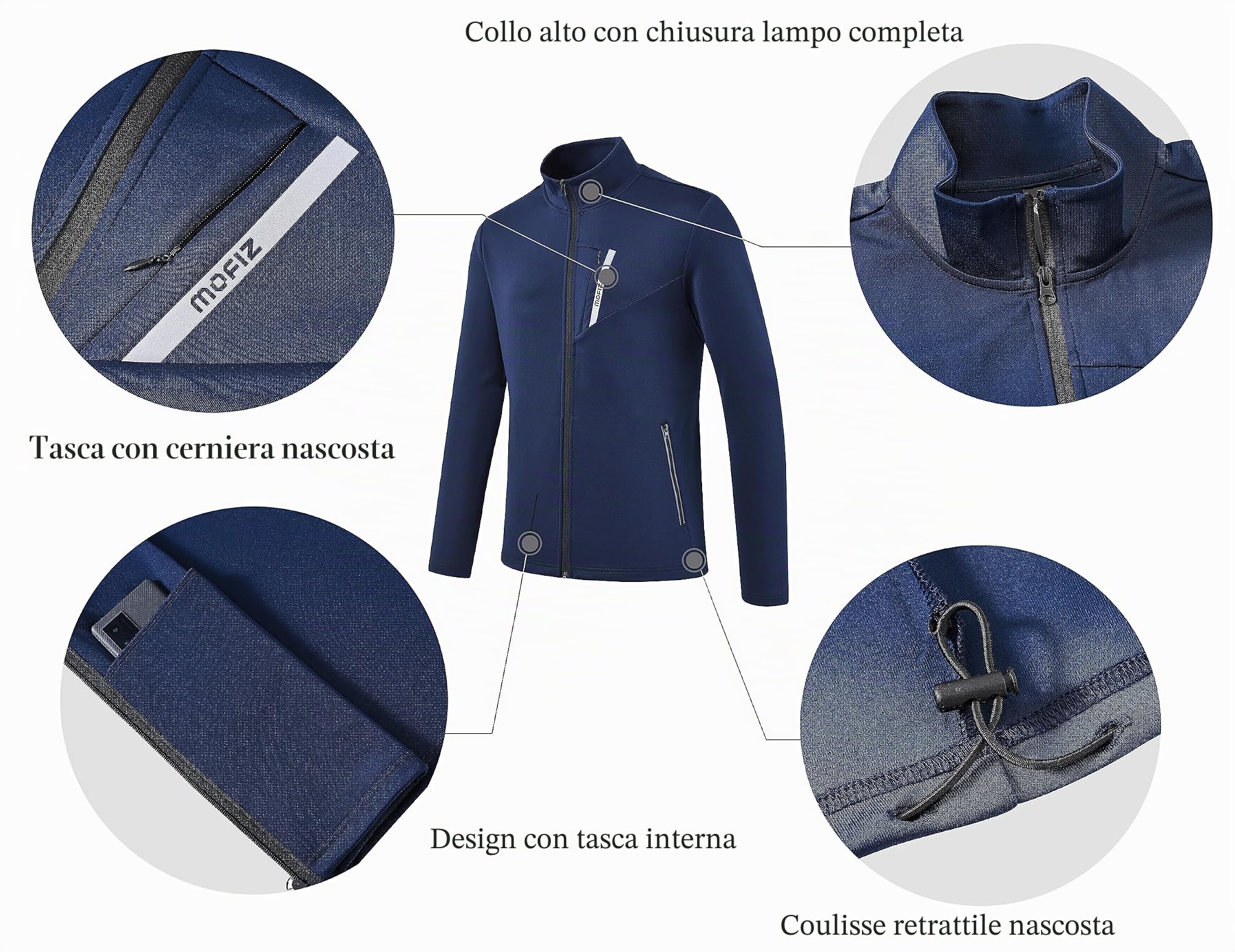 Tute da Ginnastica Uomo Maniche Lunghe Giacca invernale con cerniera Sports Jogging Pantaloni Leggero Sportiva Set