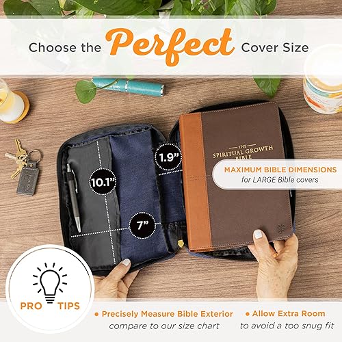 Miniatura 39 de Funda de lona para hombres y mujeres con cremallera para Biblia o libro con asa. Azul marino/Be Still