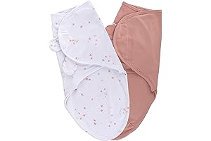 Cozy Co Adjustable Swaddle Blanket Infant Baby Wrap 2 Pack (Mauve Pink...