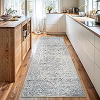 Vista 57 de Bloom Rugs - Alfombra caminera Caria lavable, antideslizante, de 3,05 m, color marfil/gris/caramelo tradicional, para entrada, pasillo, baño