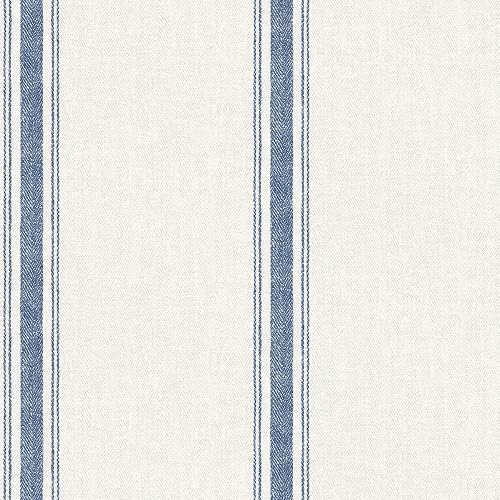 Chesapeake Blue Linette Fabric Stripe Wallpaper, 3115-12462