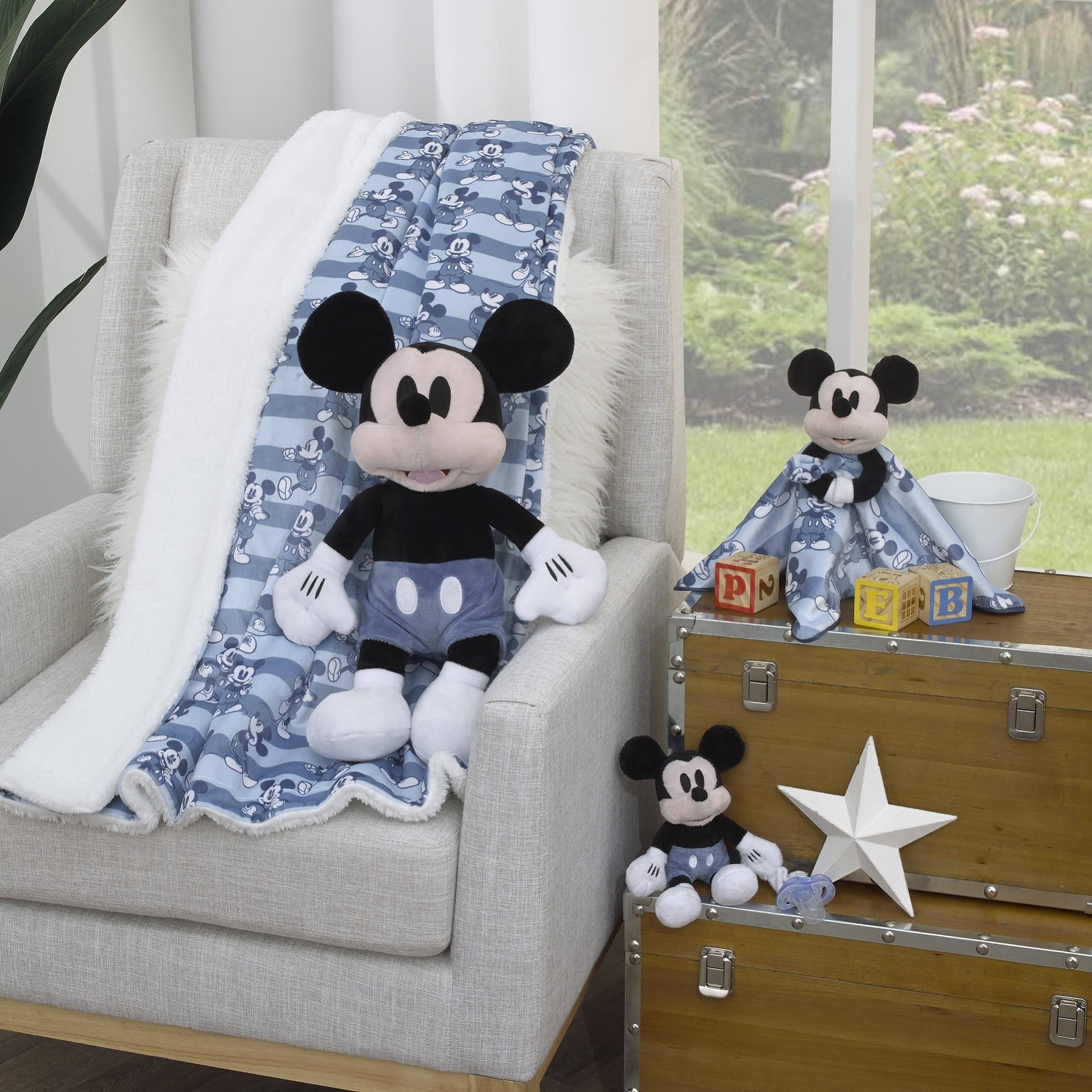 Amazon.com: Disney Mickey Mouse Black, White, and Blue Plush