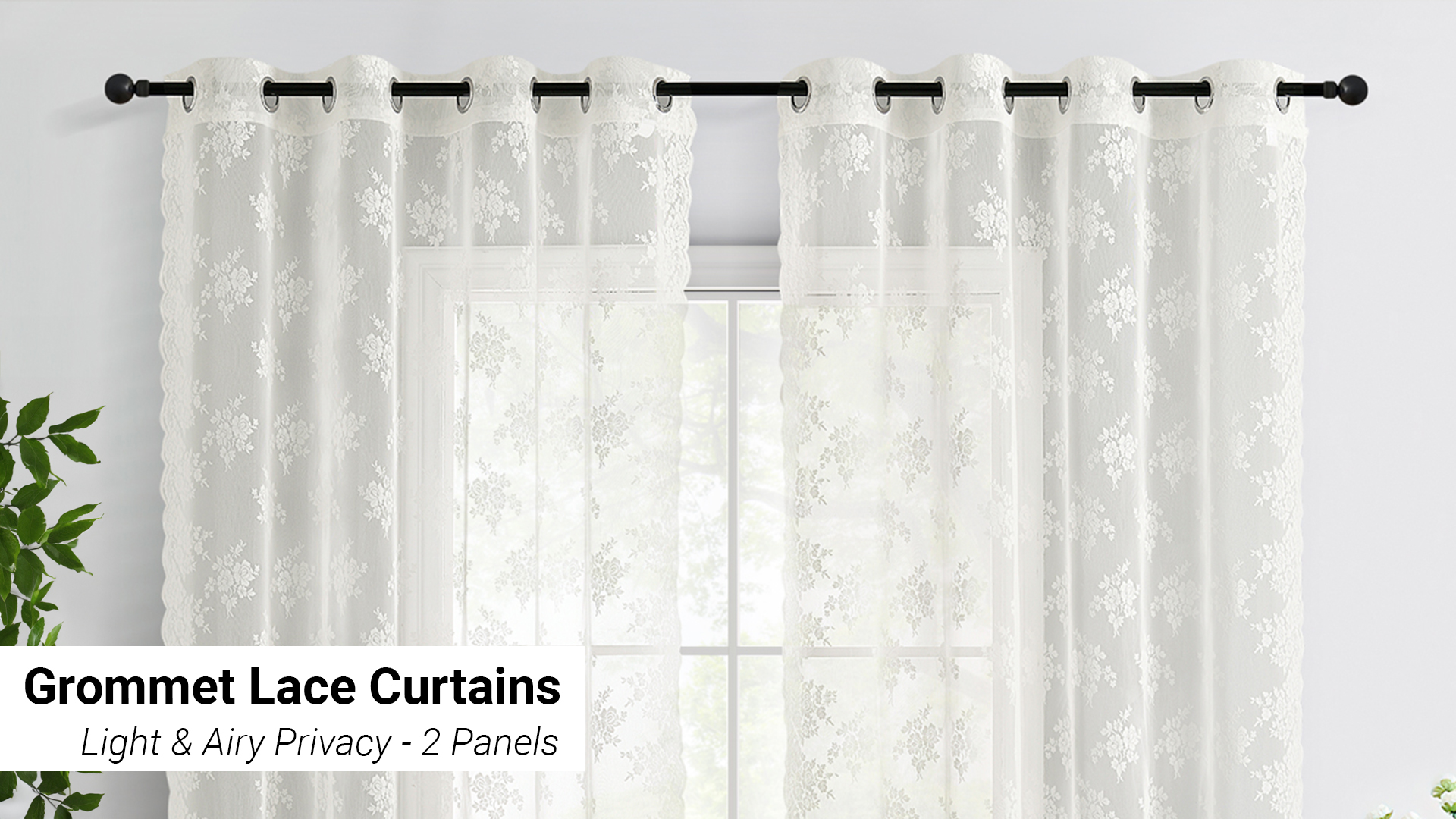 Amazon.com: Kotile Lace Curtains, 84 Inch Length, 2 Panels Set