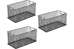 Set of 3 Metal Storage Boxes for Household Organization