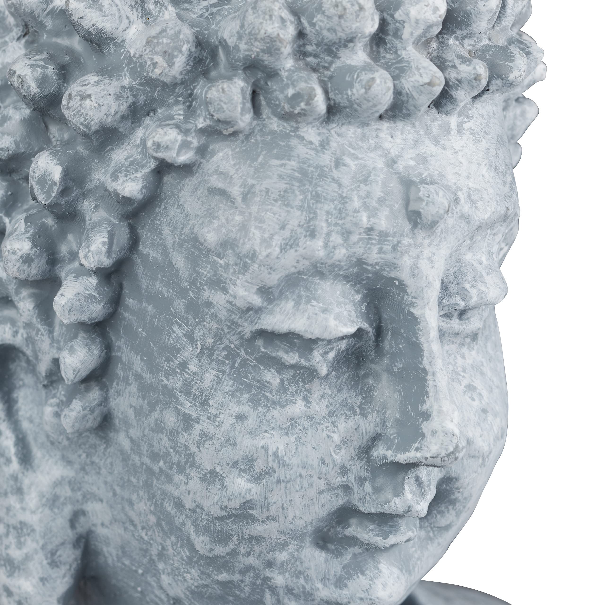 Relaxdays Statua Zen del Buddha Seduto XL, 40 cm, Feng Shui, per Esterni, da Giardino, Decorativa, Grigio Chiaro