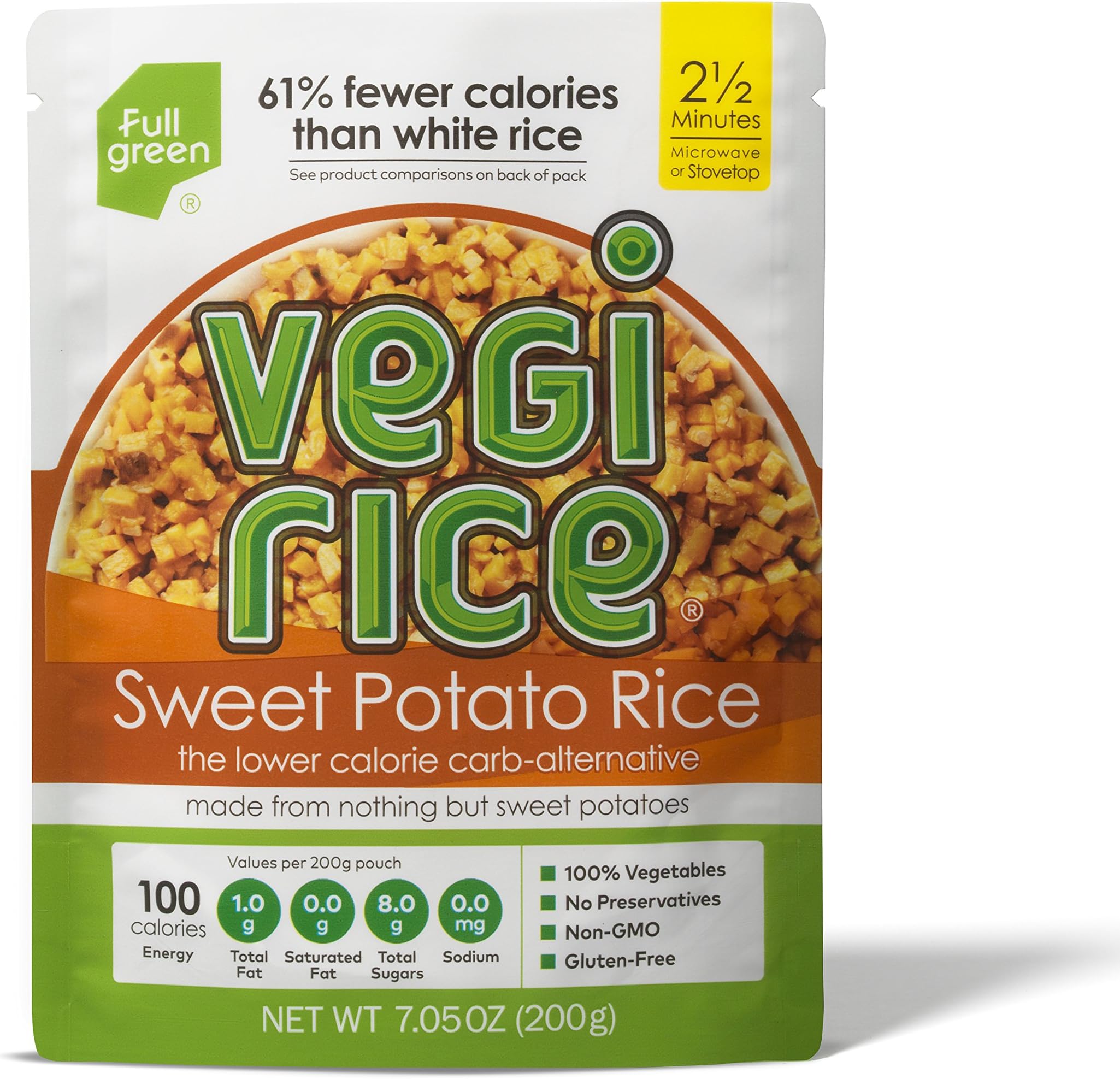 Sweet Potato Vegi Rice - Fullgreen - Low Carb Sweet Potato Veggie Rice (7.05 oz) (1 Count) [Packaging May Vary]
