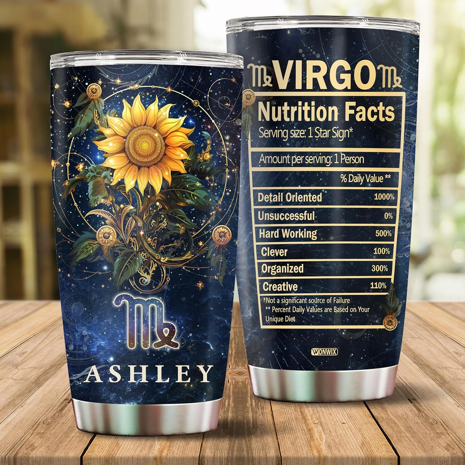 Personalized Virgo Gifts for Women Constellation Zodiac Astrology Water Bottle Gift for Wife Daughter Christmas Birthday Mothers Day Valentine 20oz Stainless Steel Coffee Mug Tumbler with Lid