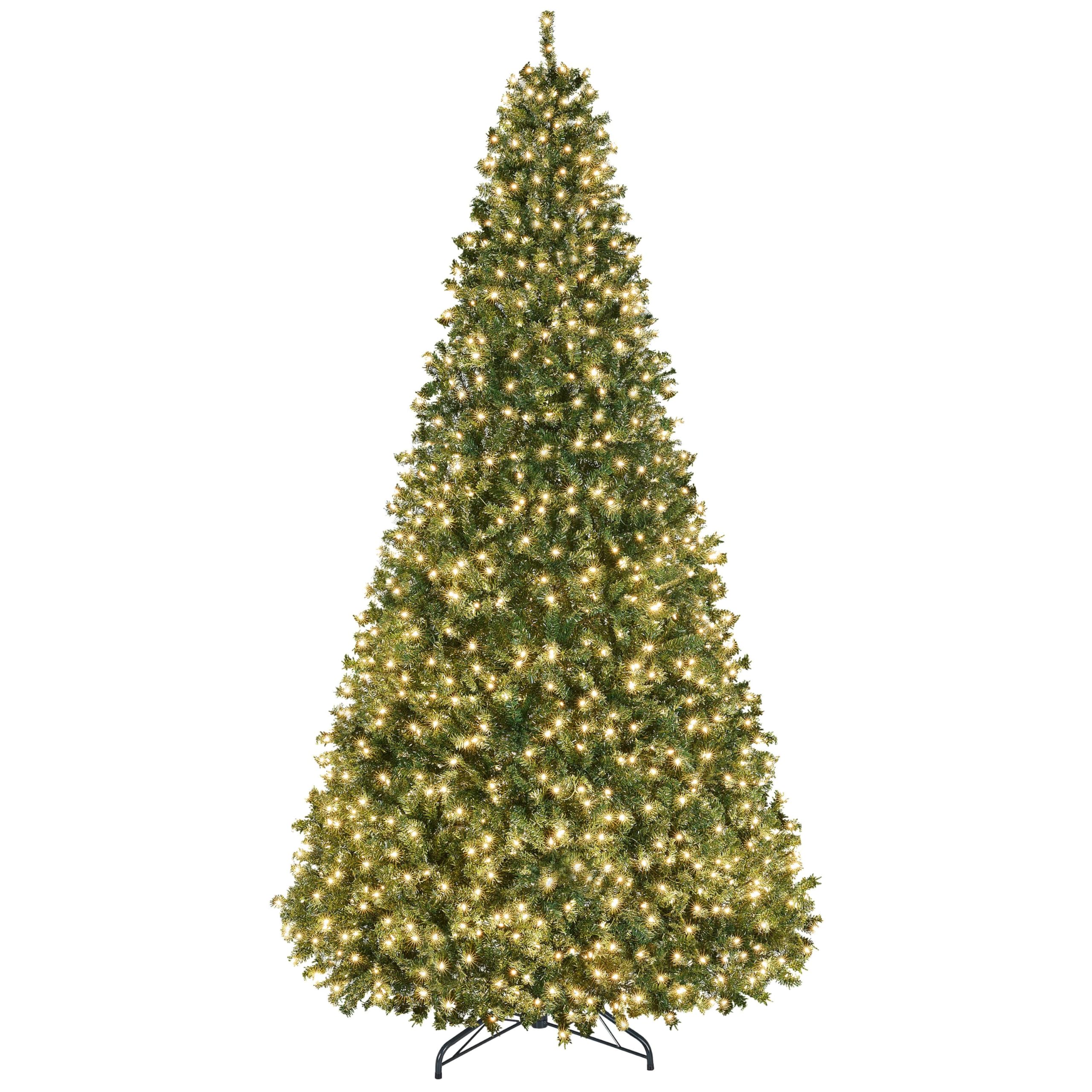 Yaheetech 12ft Pre-lit Christmas Tree with 1500 Warm White Lights, Green