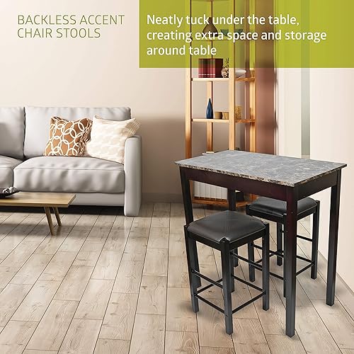 Miniatura 7 de Pearington Remington - Juego de mesa de bar y bar de altura alta con 2 sillas, color marrón