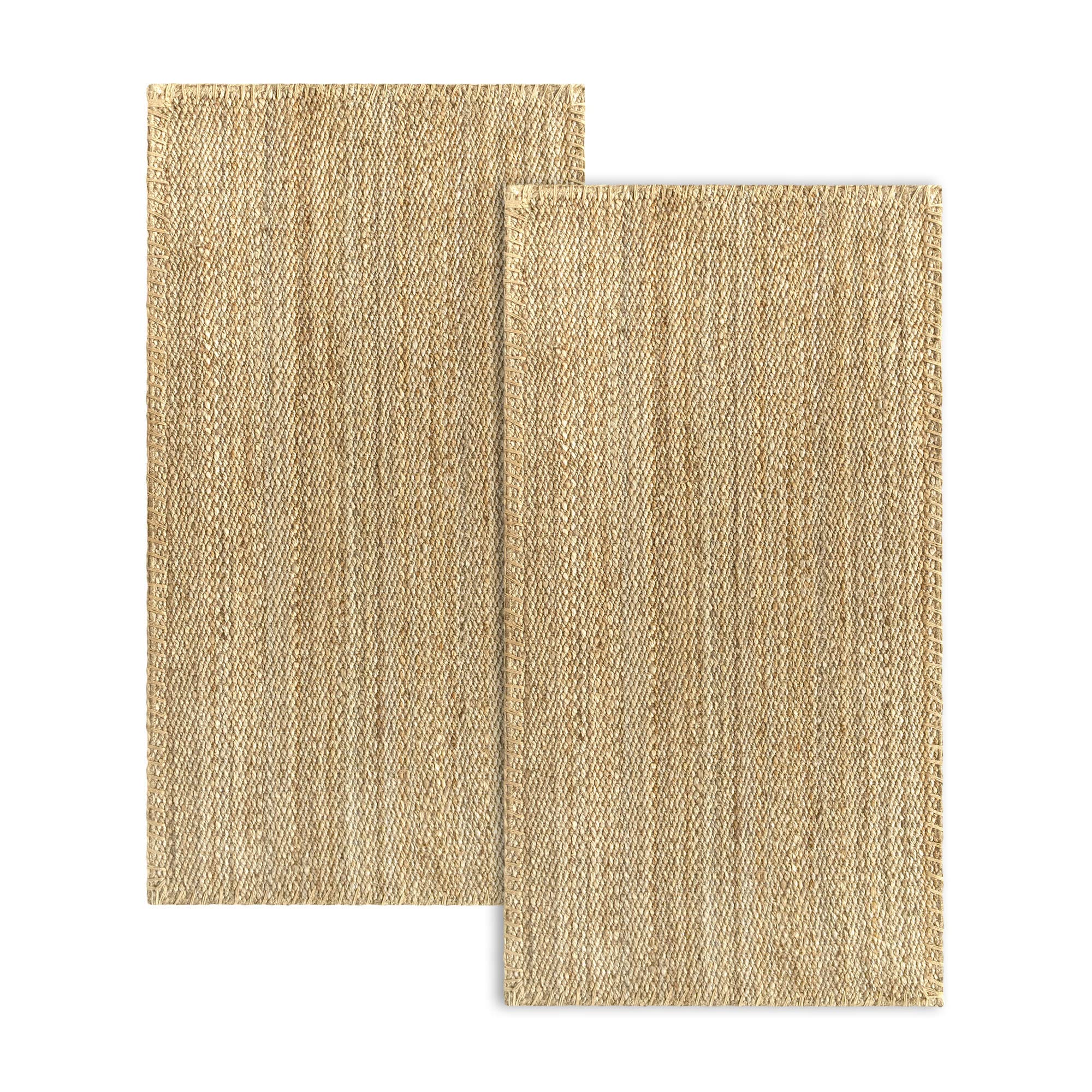 Tapis de Jute Tissé à la Main Granada HAMID Haute Qualité en Pack de 2 Tapis Naturels