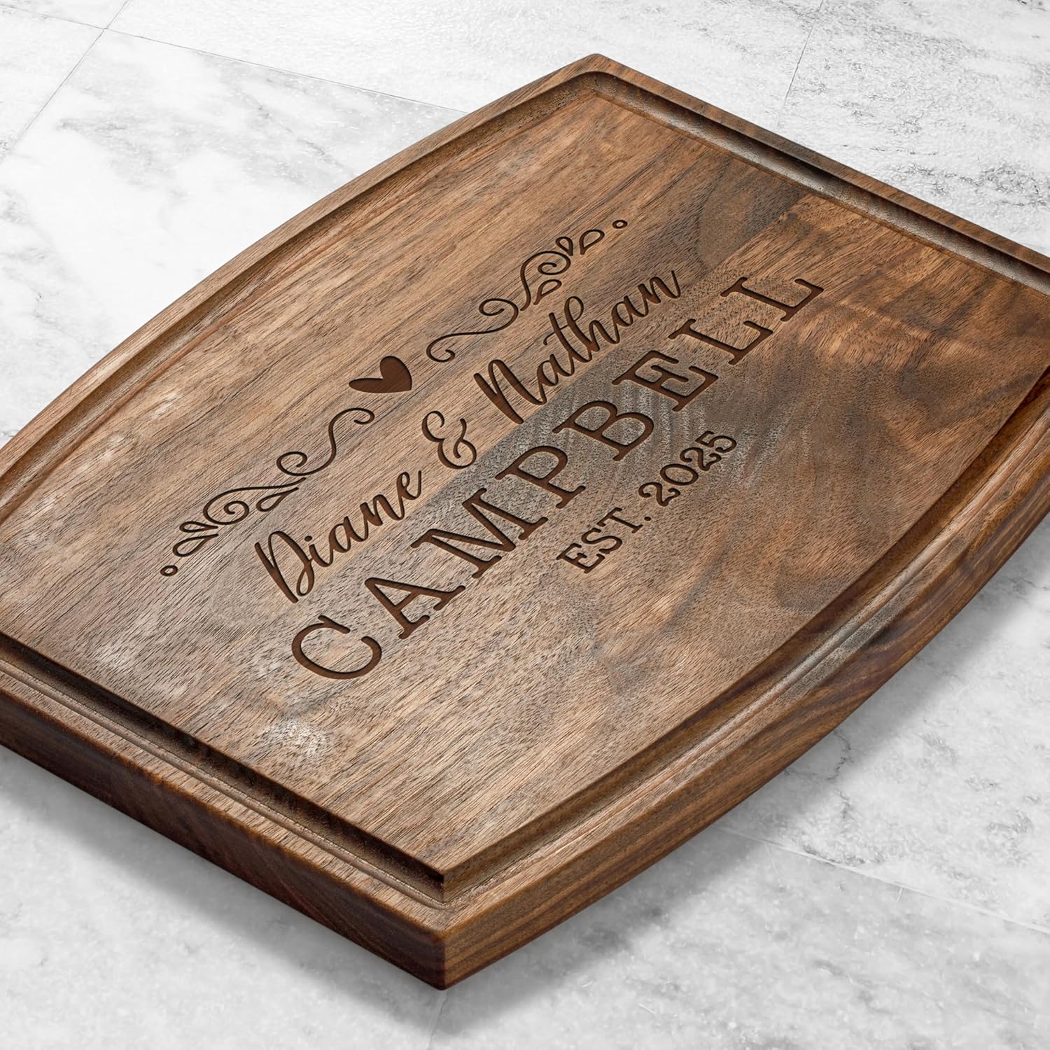 Premium Walnut Personalized Cutting Board – Custom Engraved Charcuterie Board, Christmas Gift for Couples & Families, Perfect for Housewarming, Wedding, Engagement & Anniversary - Image 8