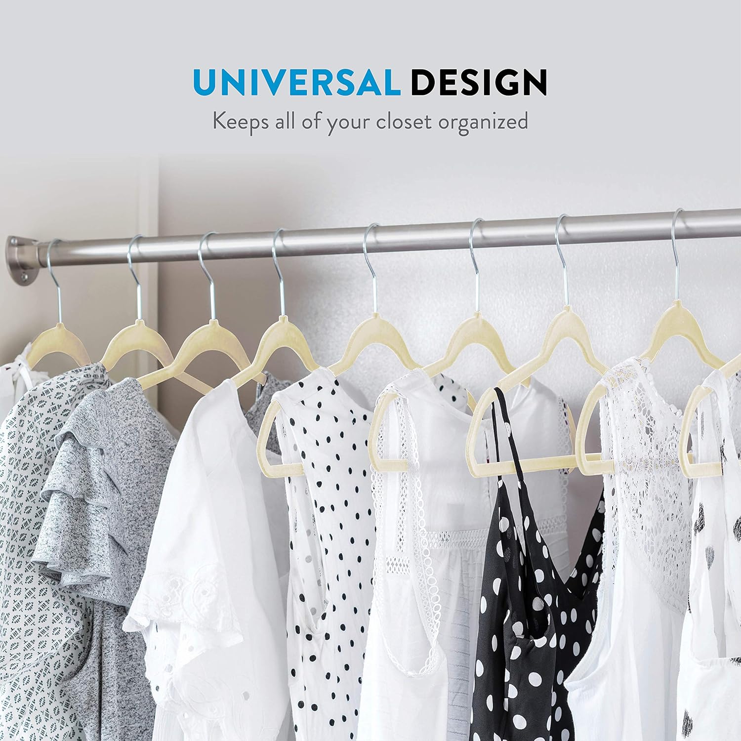 🔥 ZOBER Non-Slip Velvet Hangers, Suit Hangers Ultra Thin Space Saving 360 Degree Swivel Hook Strong and Durable Clothes Hangers Hold Up-to 10 Lbs, for Coats, Jackets, Pants, & Dress Clothes (100 Pack)