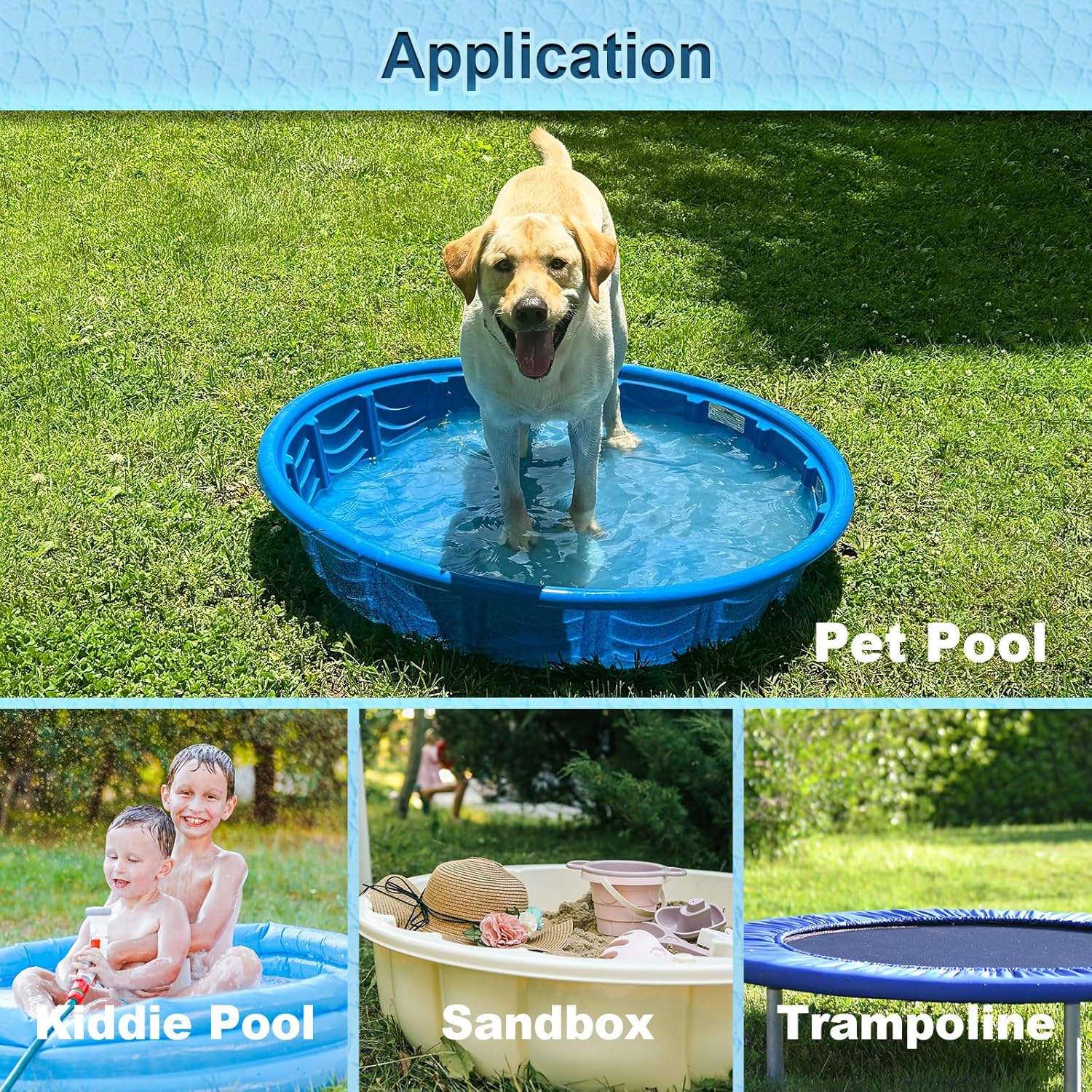 Round Dog Pool Cover 71", Foldable Kiddie Solar Cover Fit Dog Collapsible Swimming Pool, Pets Kids Bath Tub, Anti-UV Dustproof Safety Pool Covers, Starfish Patterns