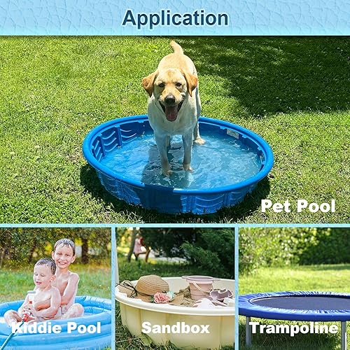 Miniatura 8 de Cubierta redonda de piscina de 32 pulgadas, plegable para niños, cubierta solar para piscina de perros, bañera de niños, cubierta de seguridad