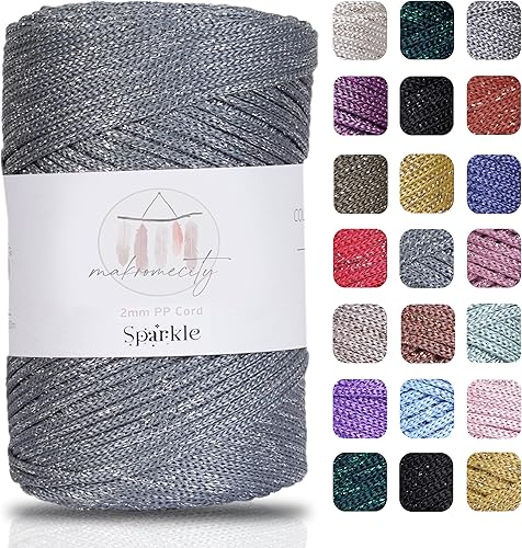 Miniatura 160 de Makromecity, 2 madejas de cuerda de macramé de poliéster de 0.079 in x 250 yardas (750 pies) de 0.079 in de polipropileno para macramé, arte