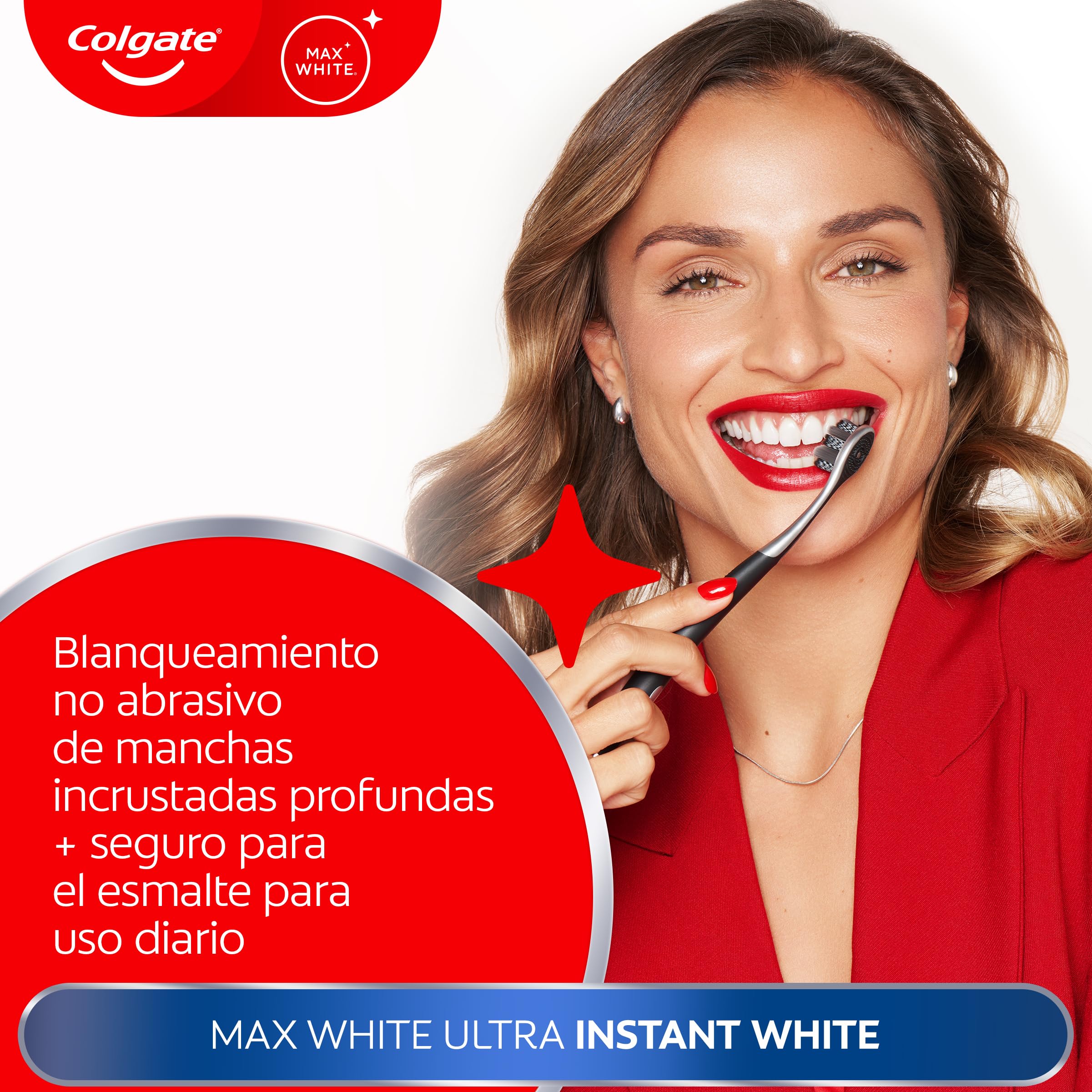 Colgate Max White Ultra Pasta de dientes Efecto Instantáneo, Blanquea las Manchas Profundas en 3 Días, la Tecnología ActiveShine Suaviza la Superficie del Esmalte para Reflejar la Luz, Sabor Mejorado — view 12
