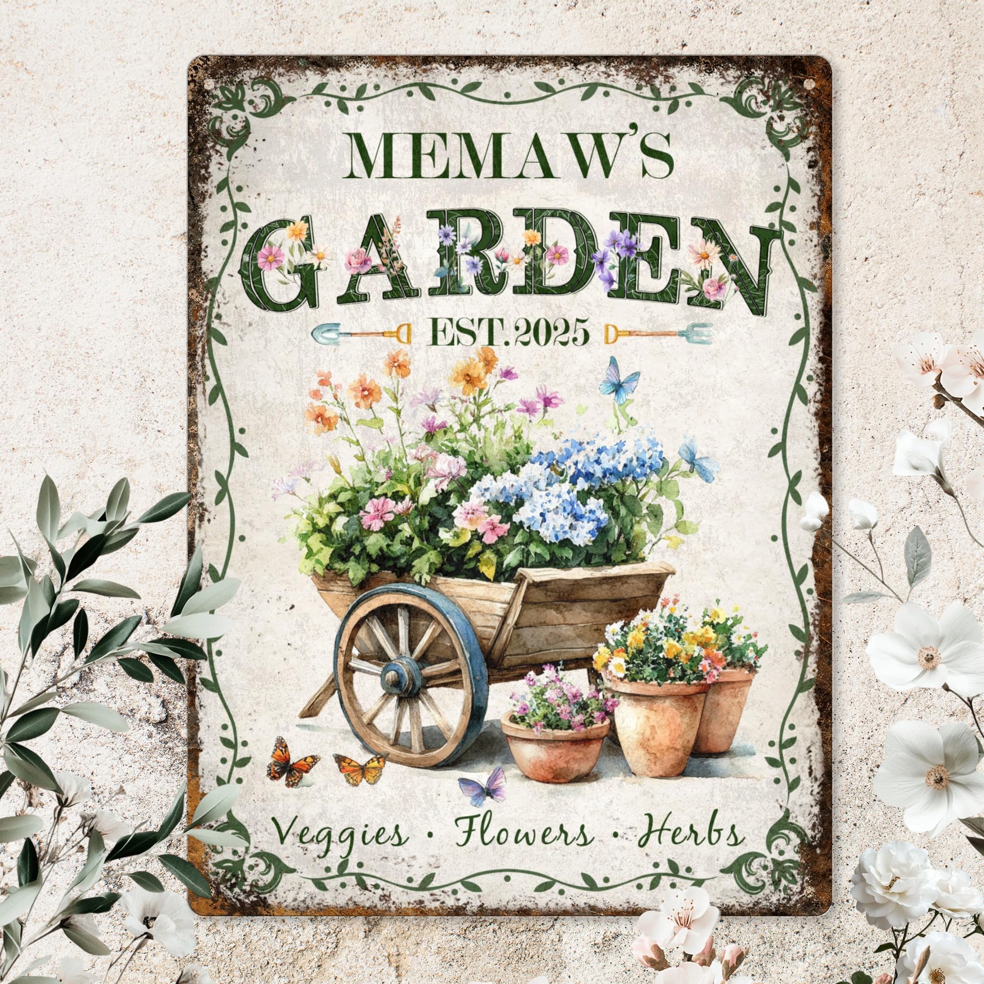 Custom Sign, Personalized Metal Signs, Customize for Office, Business, Workplace, Office, Home, Delivery Signs, Metal Sign With Your Own Image, Text,Photo, Pets, Kids Art Made in USA (Garden 04)