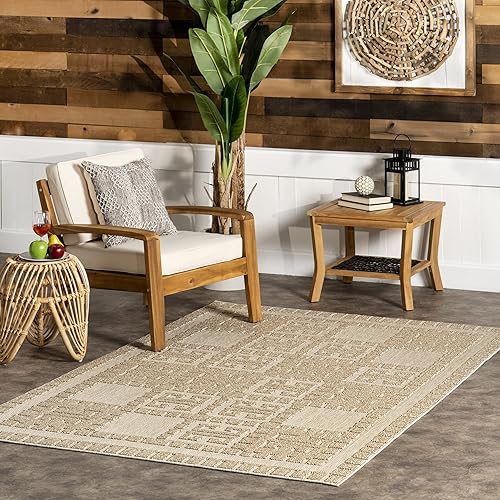 nuLOOM Valorie - Alfombra decorativa geométrica de 3 x 5 para interiores y exteriores, para sala de estar, patio, terraza, porche, entrada, cocina,