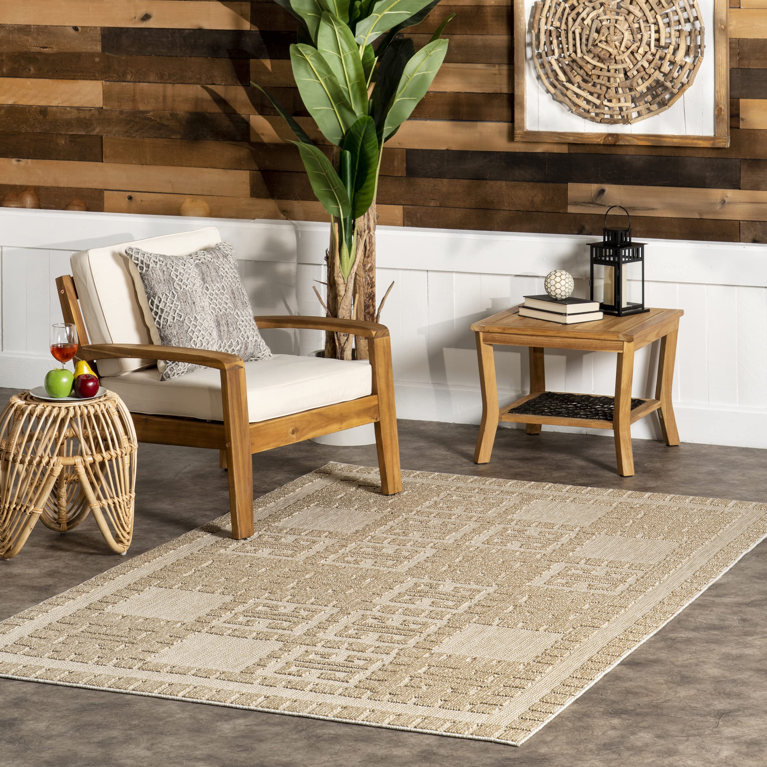 nuLOOM Valorie Mediterranean Indoor/Outdoor Area Rug, 5'3" x 7'7", Beige