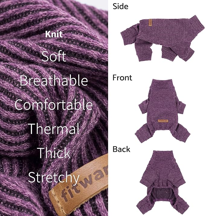 Pijama de Perro Fitwarm, Cuello Alto, Talla XS, Púrpura miniatura 5