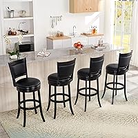Vista 42 de Ball & Cast Taburetes giratorios tapizados para mostrador de cocina, taburetes de bar de 24 pulgadas de altura del asiento, silla de taburete