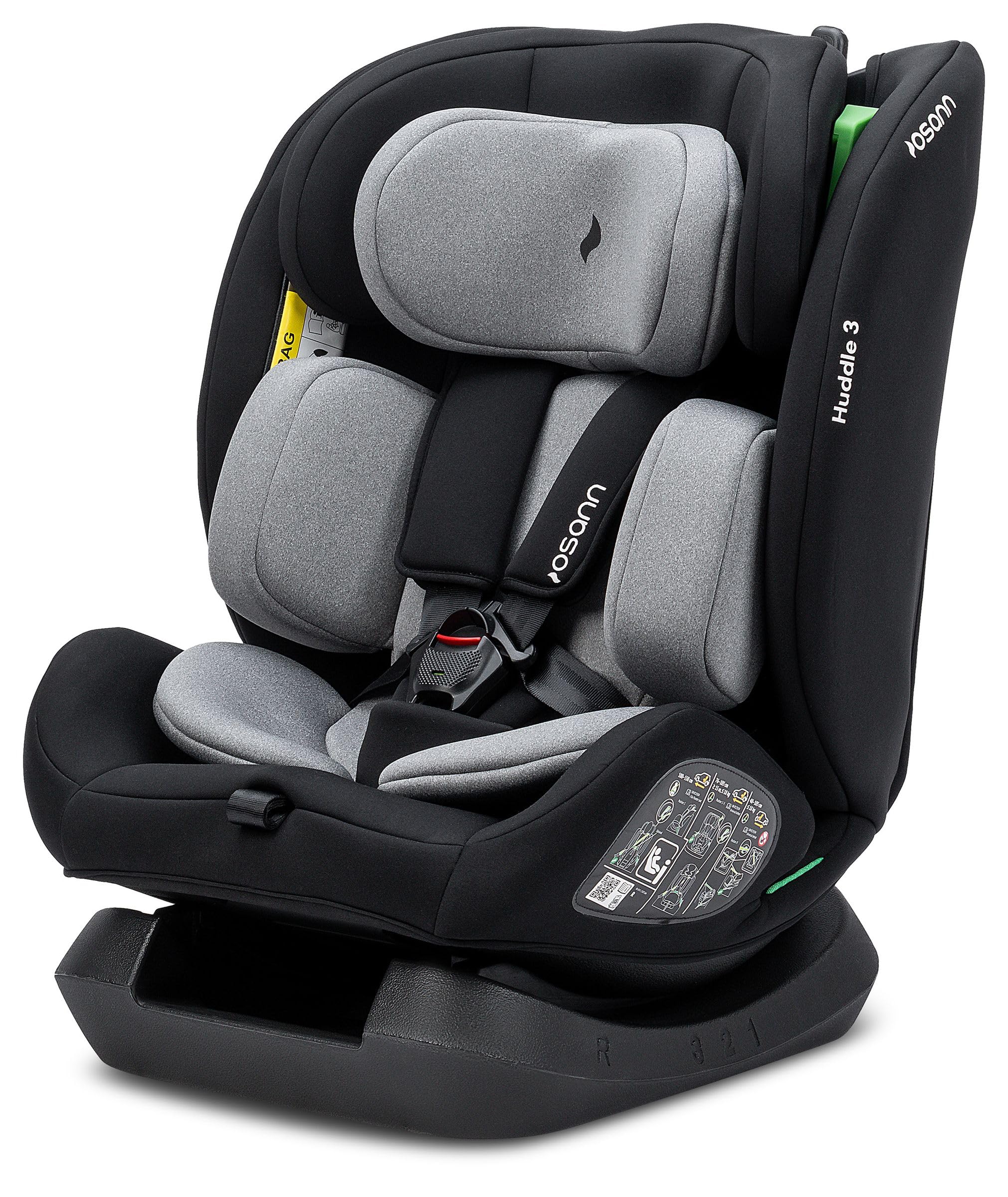 Seggiolino auto Huddle 3 isize altezza bambino da cm 40 a cm 150 dalla nascita a 12 anni installazione con cinture dell'auto senza isofix